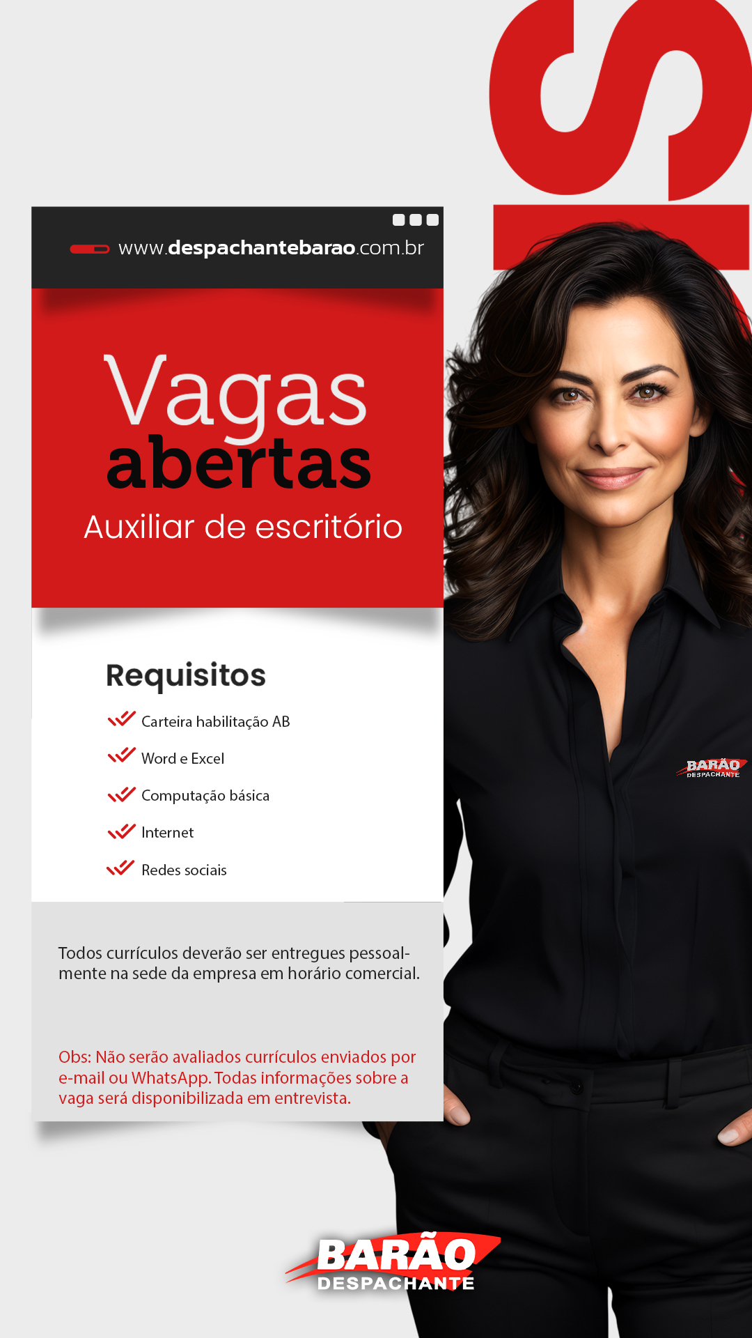 Despachante — Vaga de Emprego